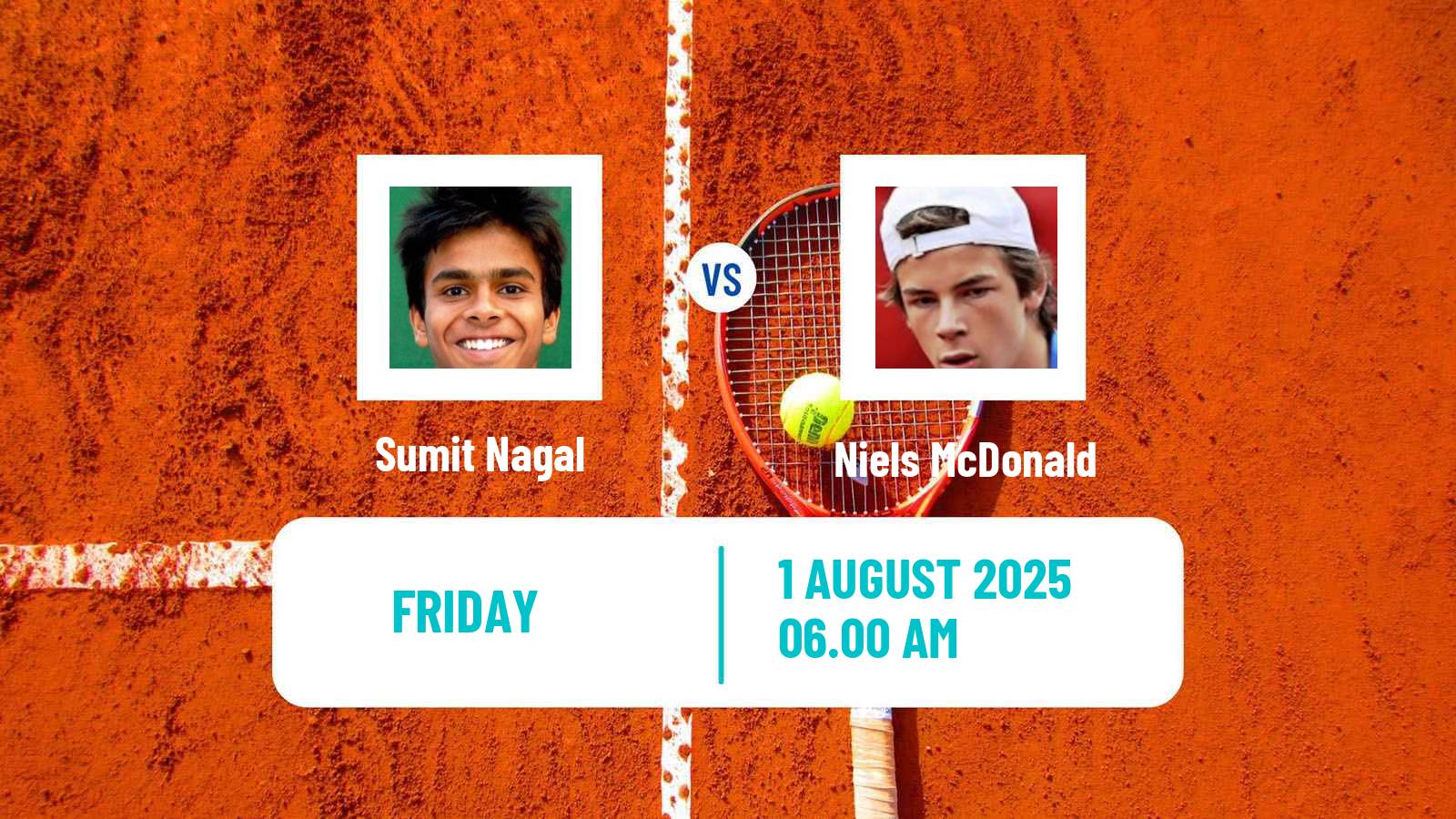 Tennis Hagen Challenger Men Sumit Nagal - Niels McDonald