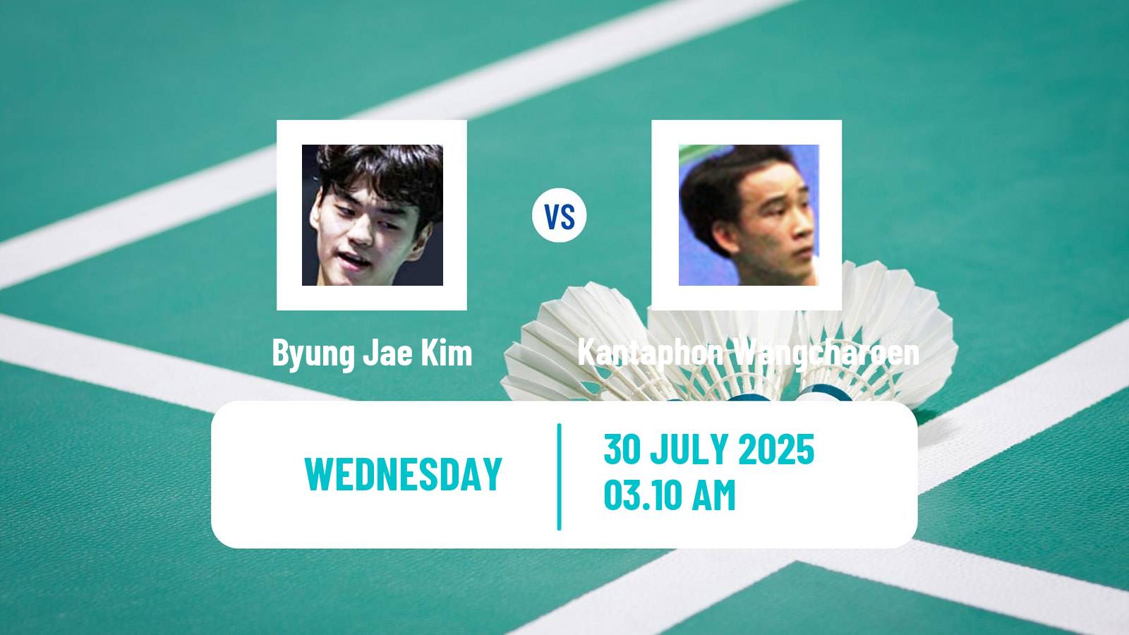 Badminton BWF World Tour Macau Open Men Byung Jae Kim - Kantaphon Wangcharoen
