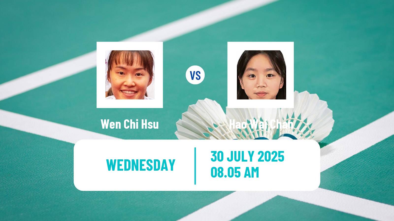 Badminton BWF World Tour Macau Open Women Wen Chi Hsu - Hao Wai Chan