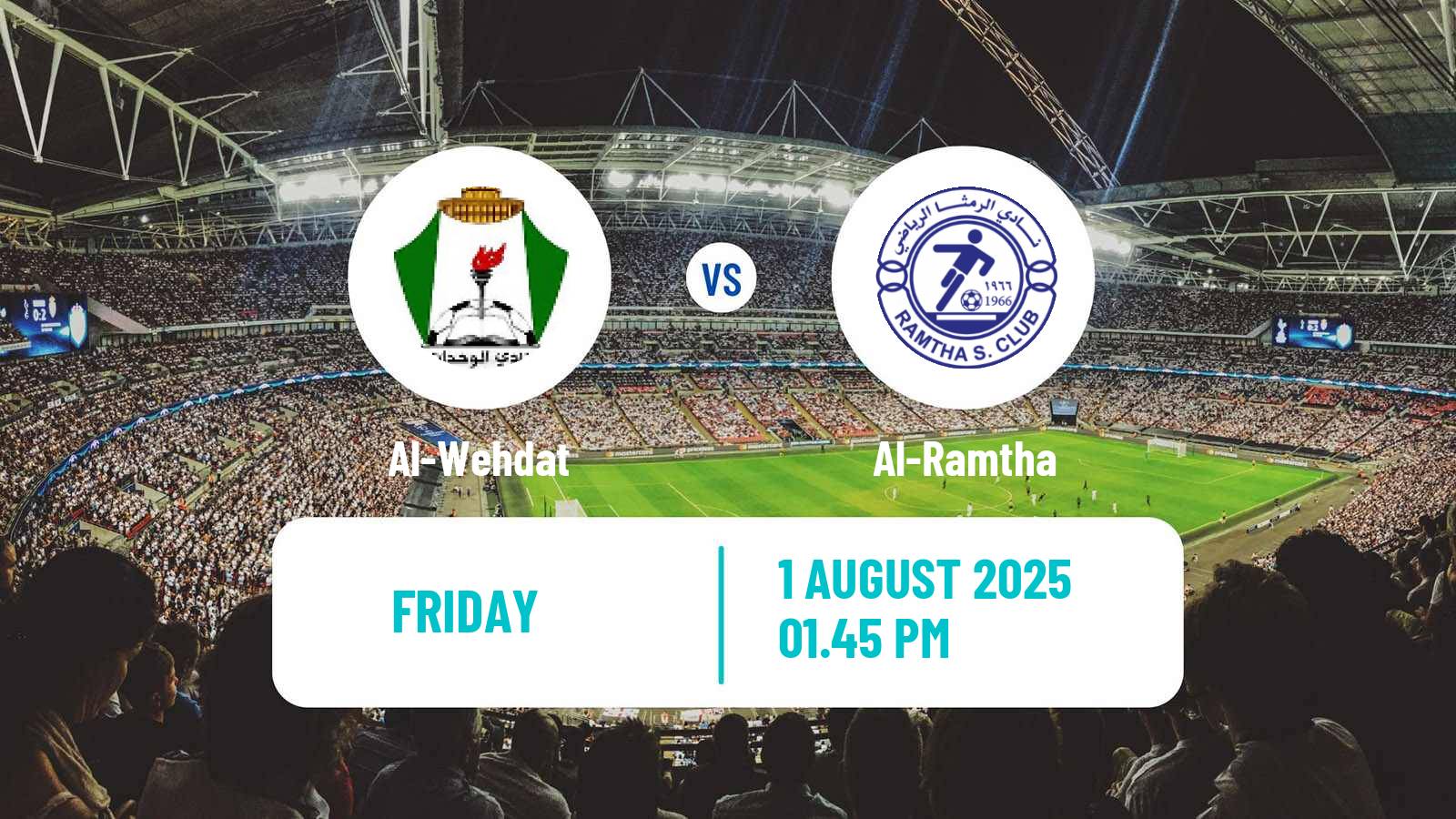 Soccer Jordan Premier League Al-Wehdat - Al-Ramtha