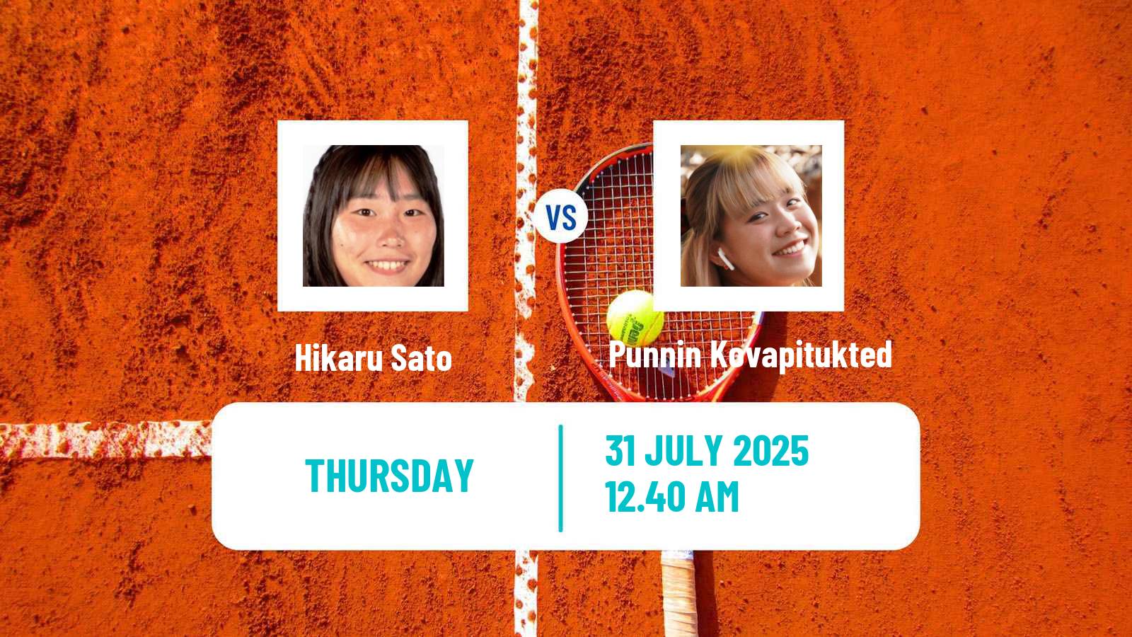 Tennis ITF W35 Nakhon Pathom Women Hikaru Sato - Punnin Kovapitukted
