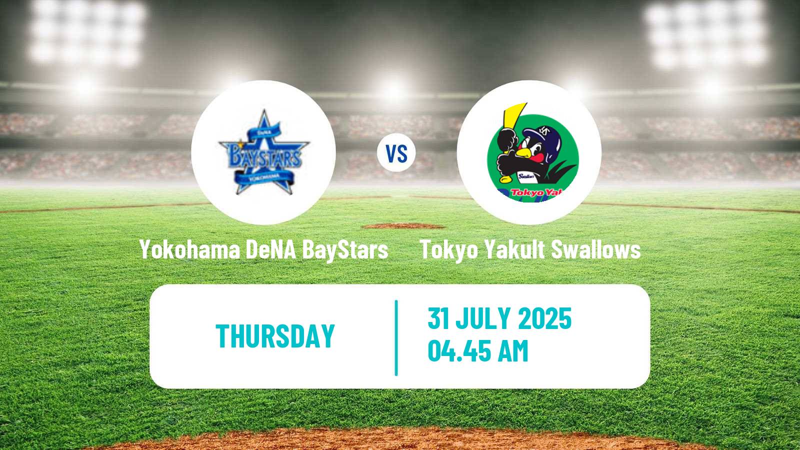 Baseball NPB Yokohama DeNA BayStars - Tokyo Yakult Swallows