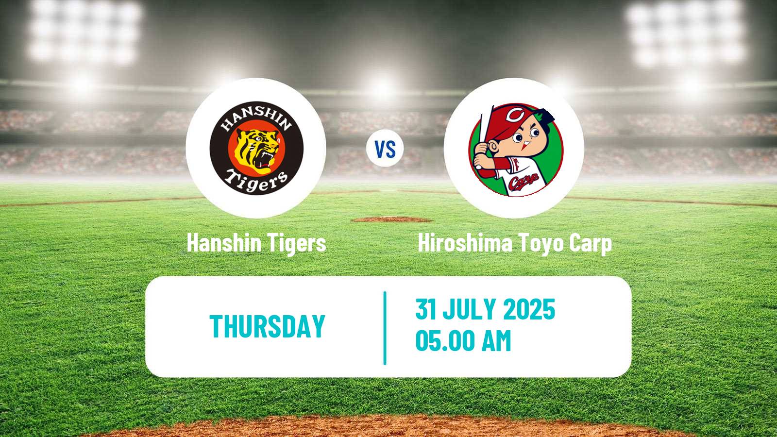 Baseball NPB Hanshin Tigers - Hiroshima Toyo Carp