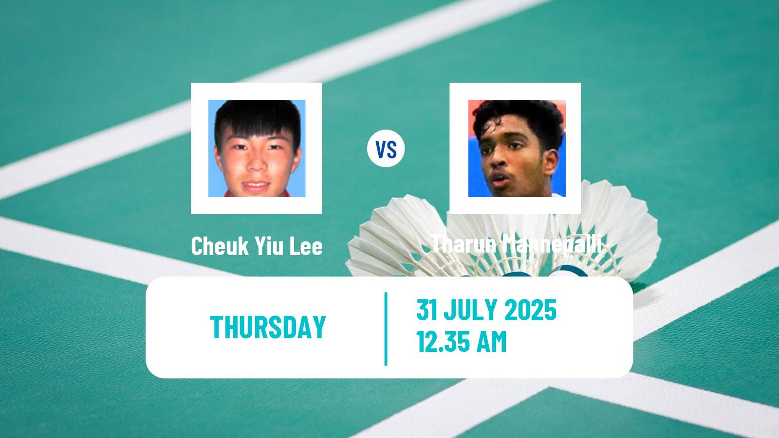 Badminton BWF World Tour Macau Open Men Cheuk Yiu Lee - Tharun Mannepalli