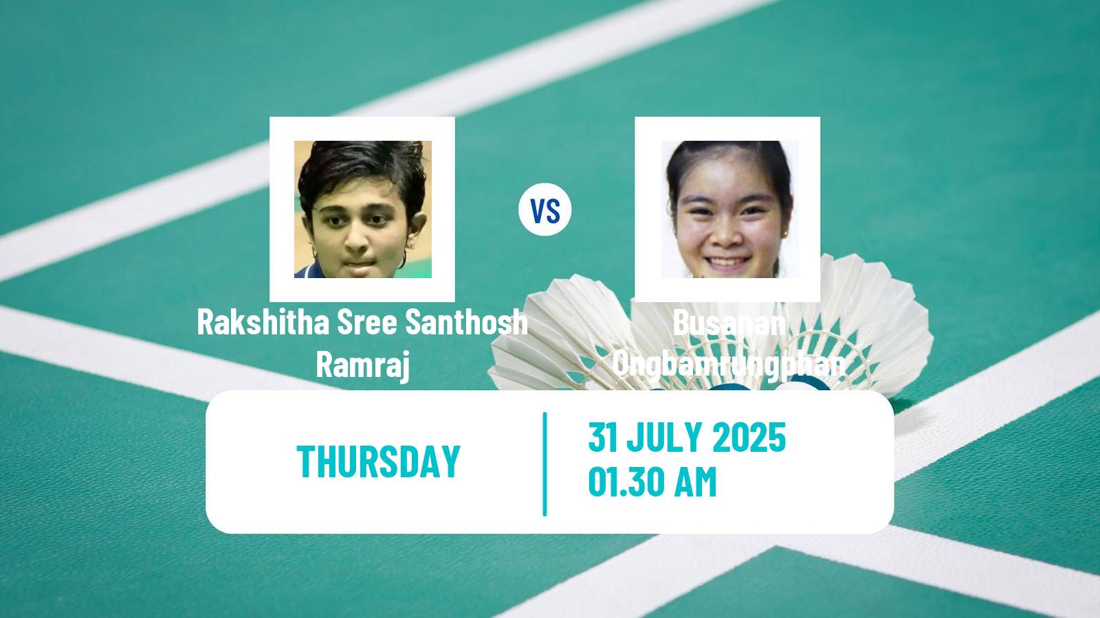 Badminton BWF World Tour Macau Open Women Rakshitha Sree Santhosh Ramraj - Busanan Ongbamrungphan