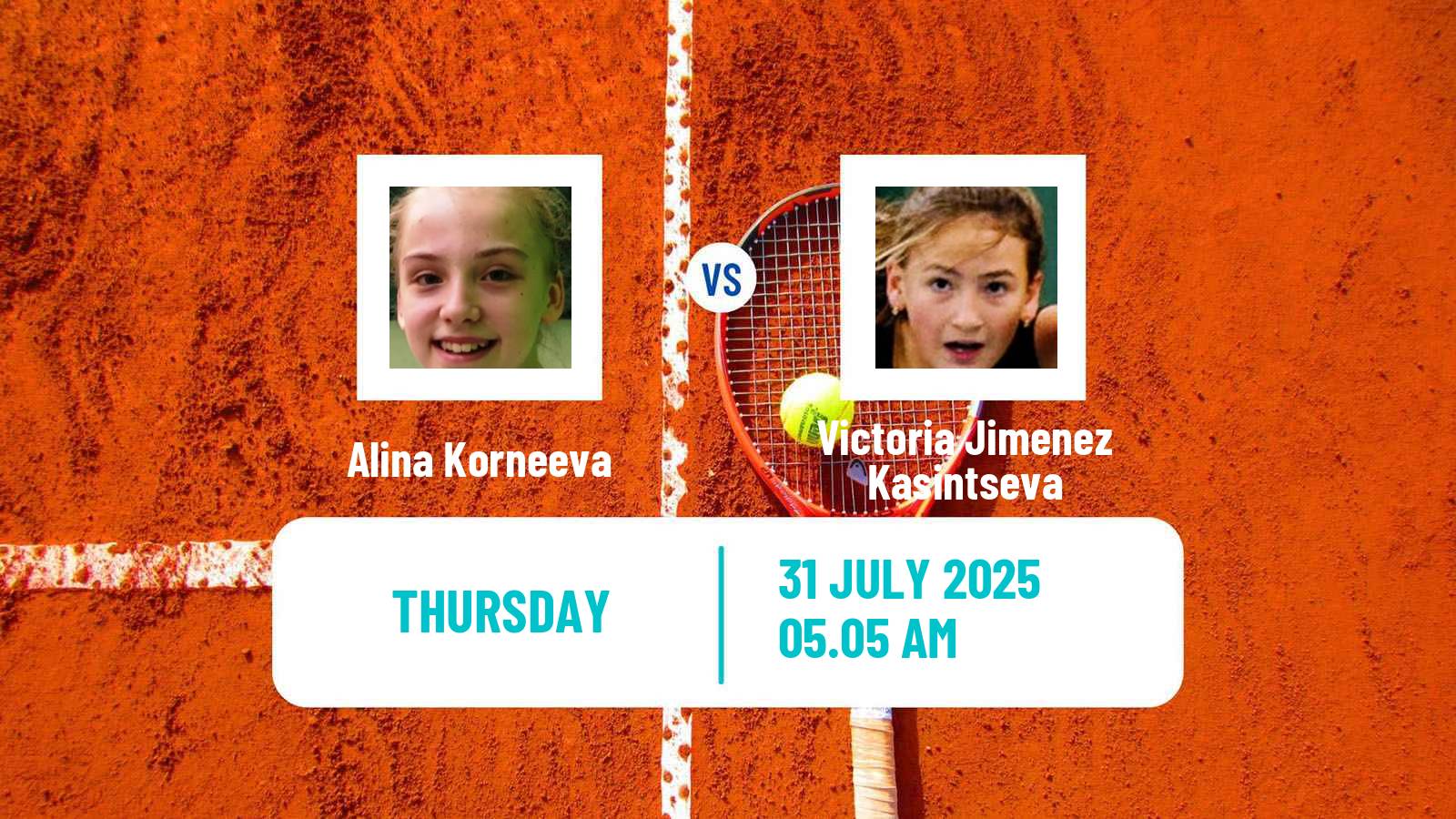 Tennis Warsaw Challenger Women Alina Korneeva - Victoria Jimenez Kasintseva
