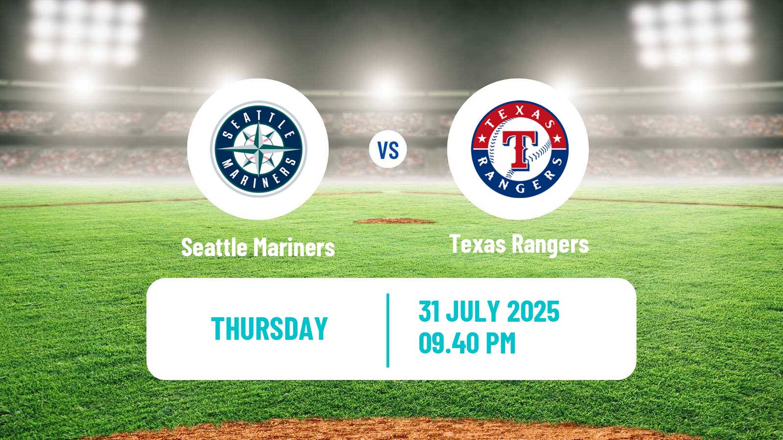 Baseball MLB Seattle Mariners - Texas Rangers