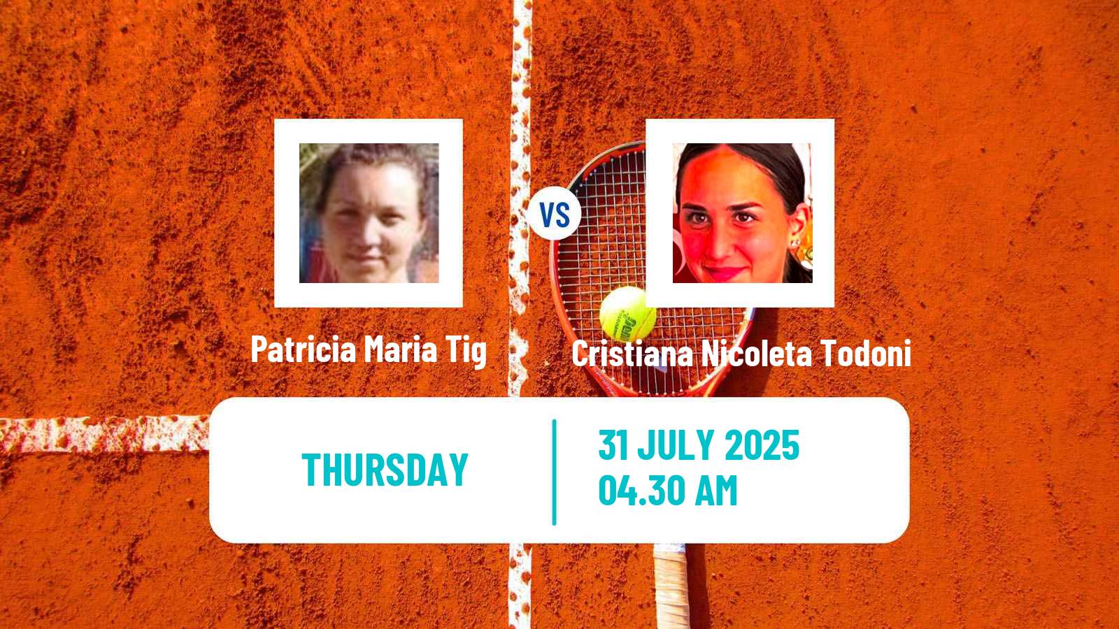 Tennis ITF W15 Cluj Napoca Women Patricia Maria Tig - Cristiana Nicoleta Todoni