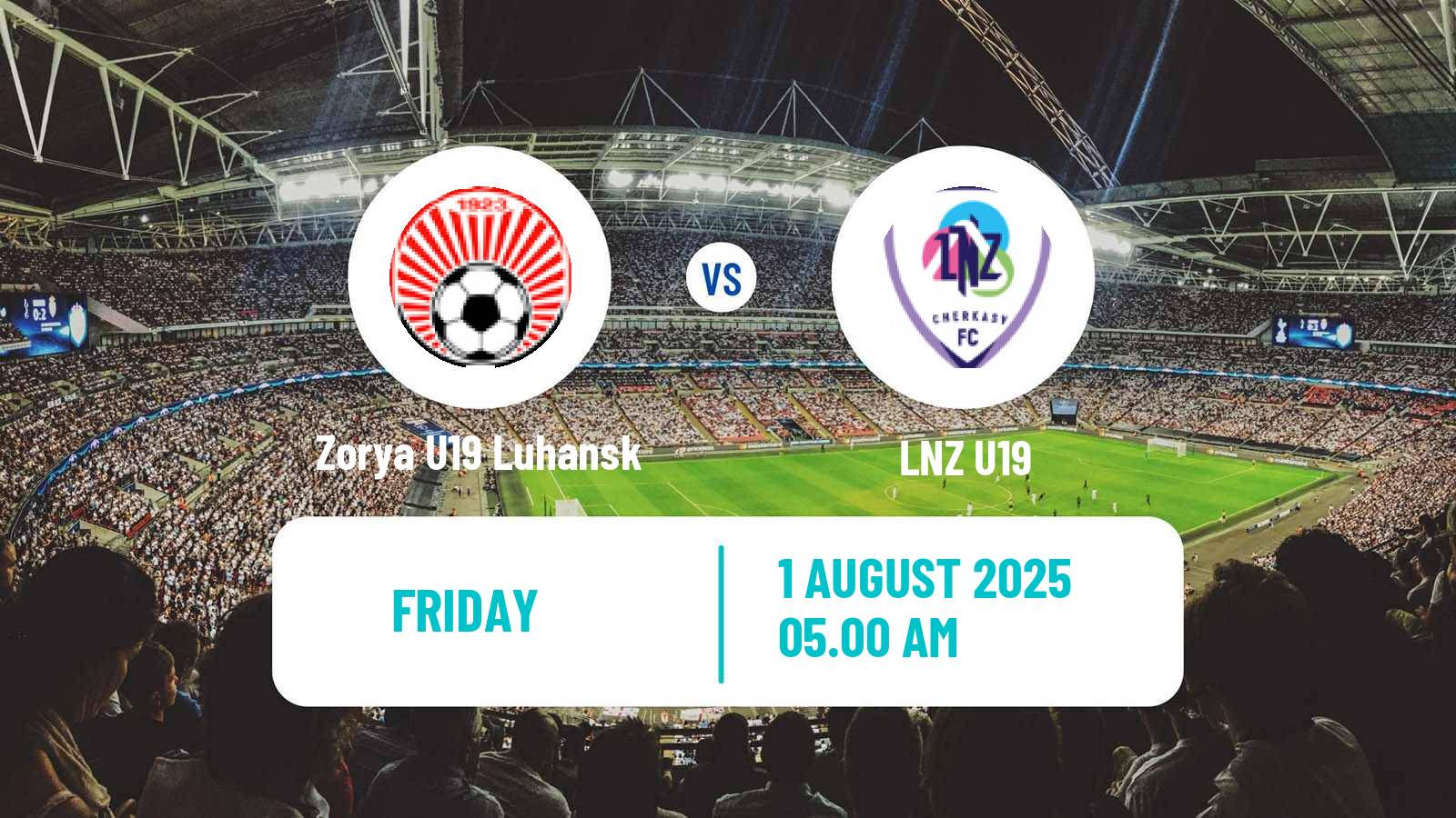 Soccer Ukrainian U19 League Zorya U19 Luhansk - LNZ U19
