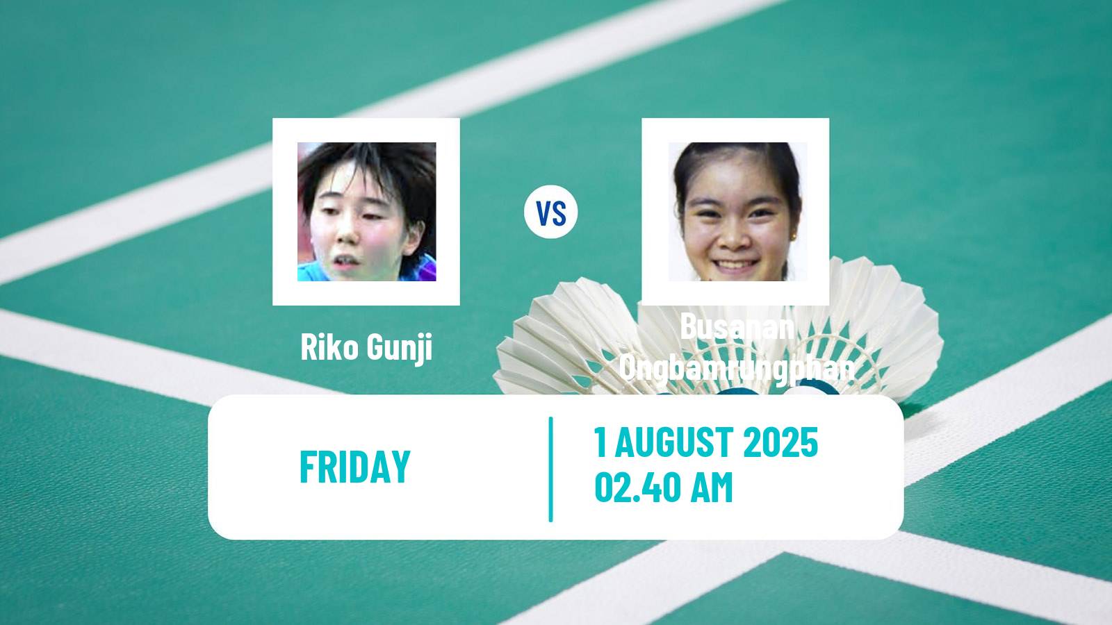 Badminton BWF World Tour Macau Open Women Riko Gunji - Busanan Ongbamrungphan
