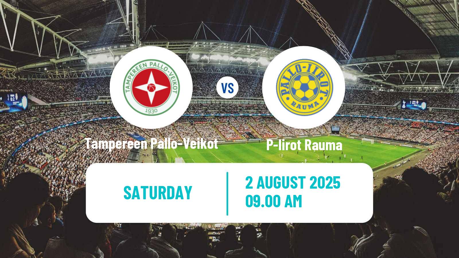 Soccer Finnish Kakkonen Group B Tampereen Pallo-Veikot - P-Iirot Rauma