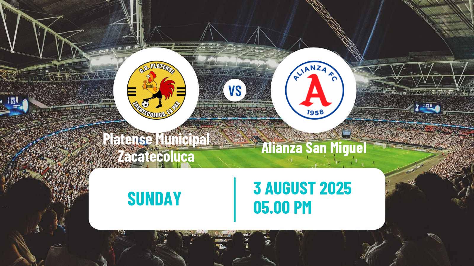 Soccer El Salvador Primera Division Platense Municipal Zacatecoluca - Alianza San Miguel