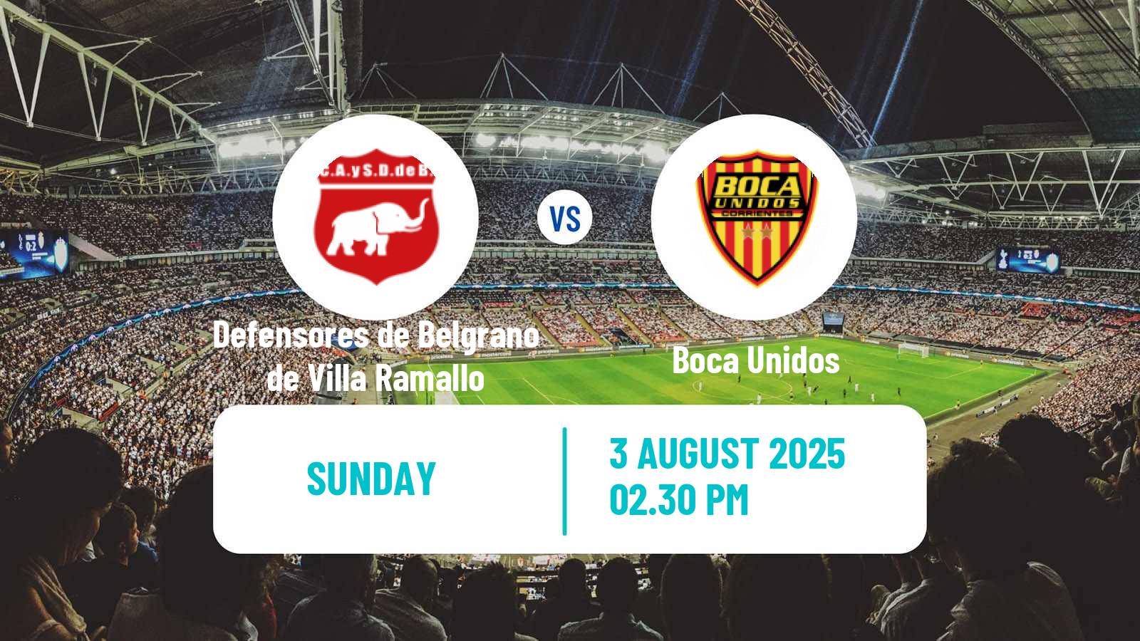 Soccer Argentinian Torneo Federal Defensores de Belgrano de Villa Ramallo - Boca Unidos