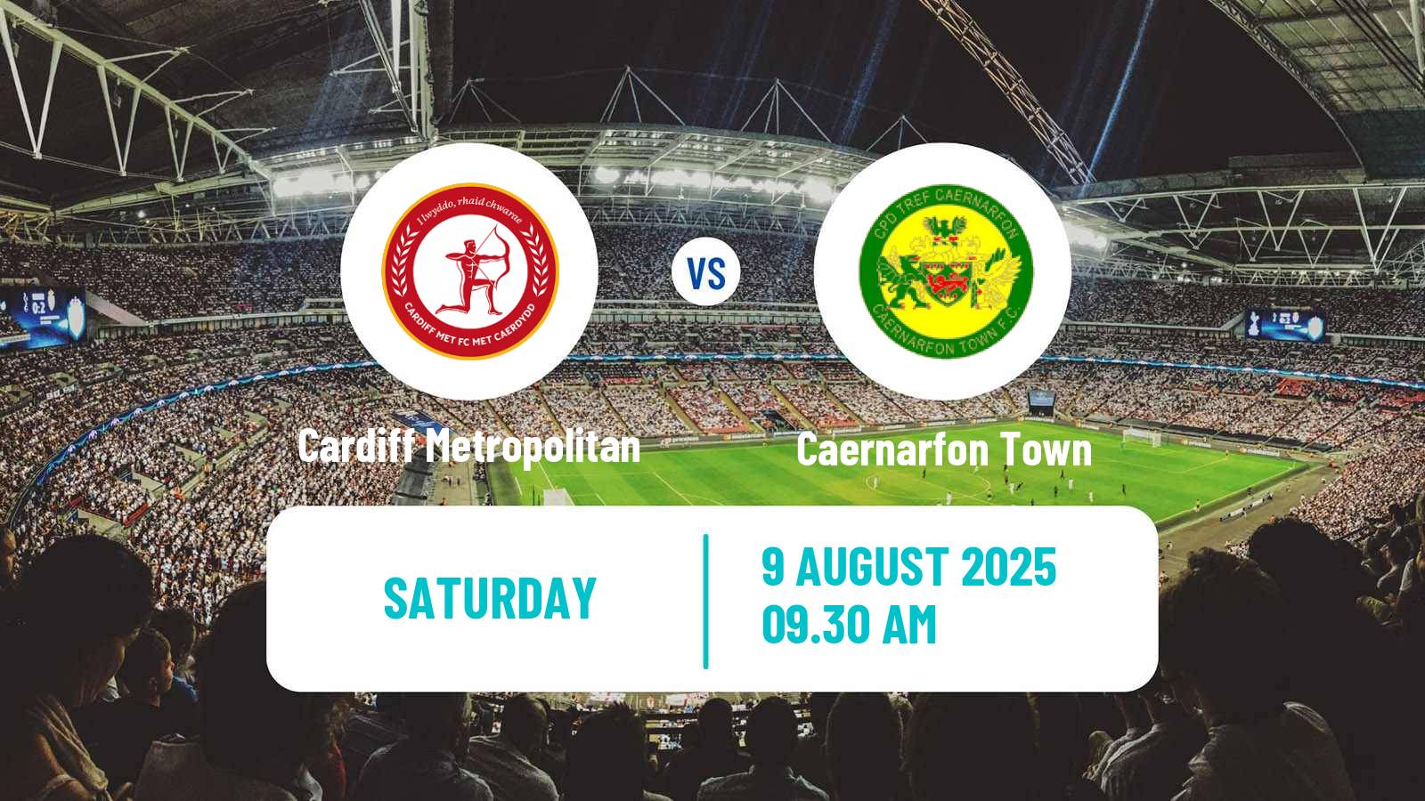 Soccer Welsh Cymru Premier Cardiff Metropolitan - Caernarfon Town