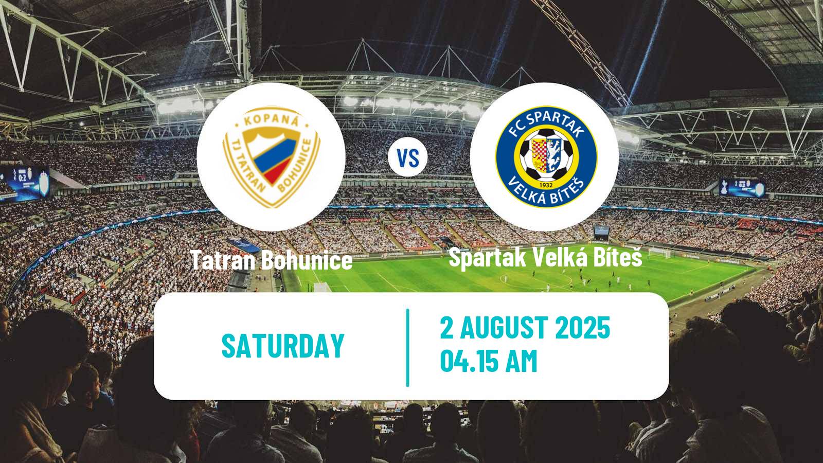Soccer Czech Division D Tatran Bohunice - Spartak Velká Bíteš