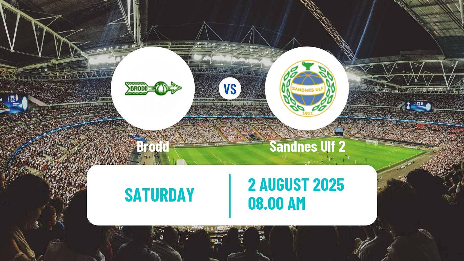 Soccer Norwegian Division 3 - Group 5 Brodd - Sandnes Ulf 2