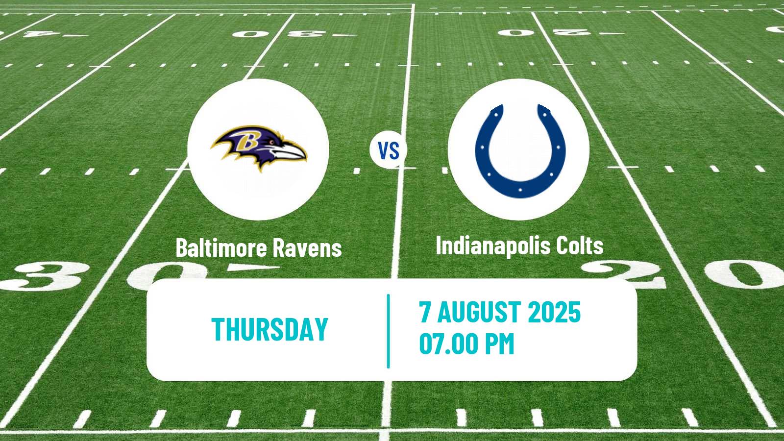 American football NFL Baltimore Ravens - Indianapolis Colts