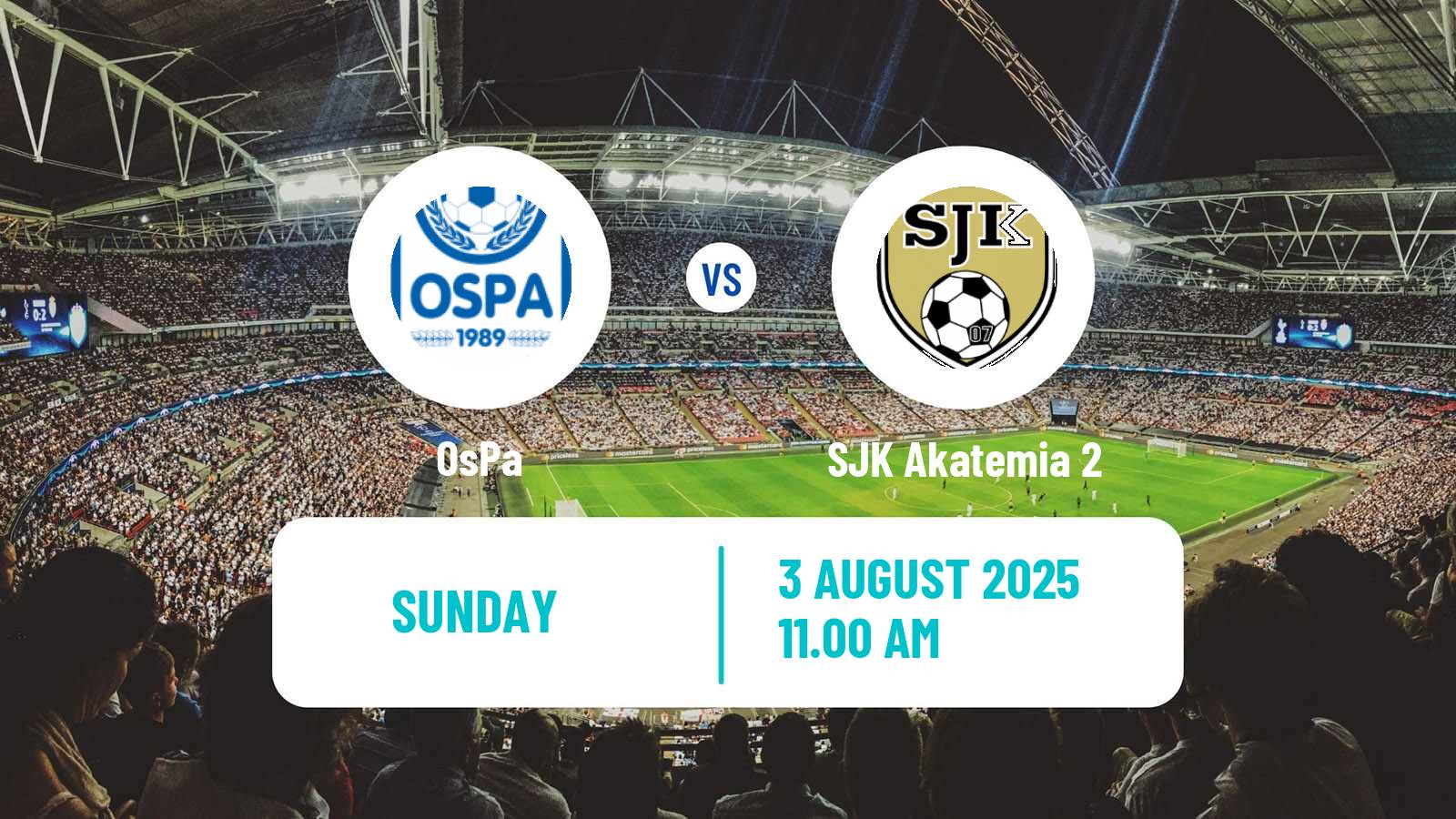 Soccer Finnish Kakkonen Group C OsPa - SJK Akatemia 2