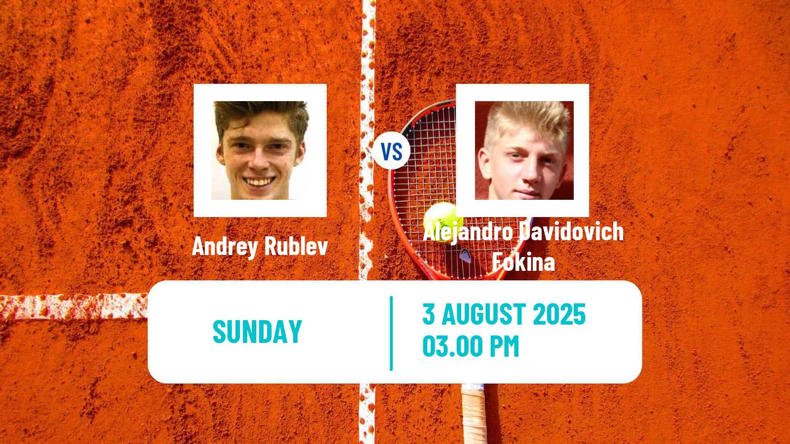 Tennis ATP Toronto Andrey Rublev - Alejandro Davidovich Fokina