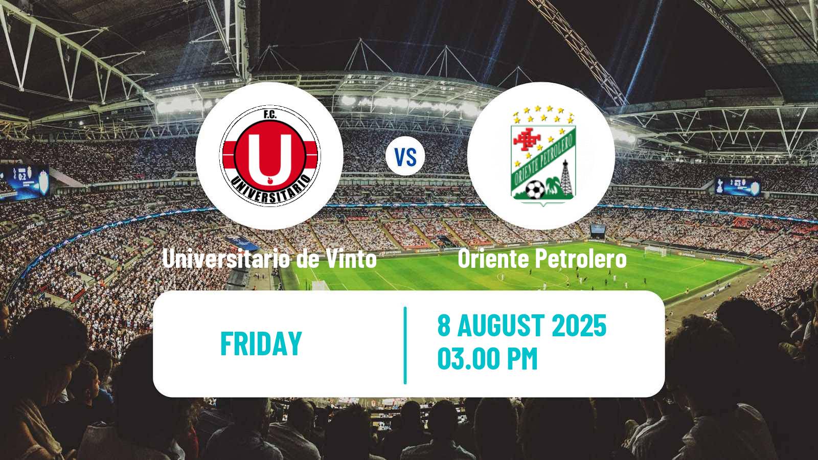 Soccer Bolivian Division Profesional Universitario de Vinto - Oriente Petrolero