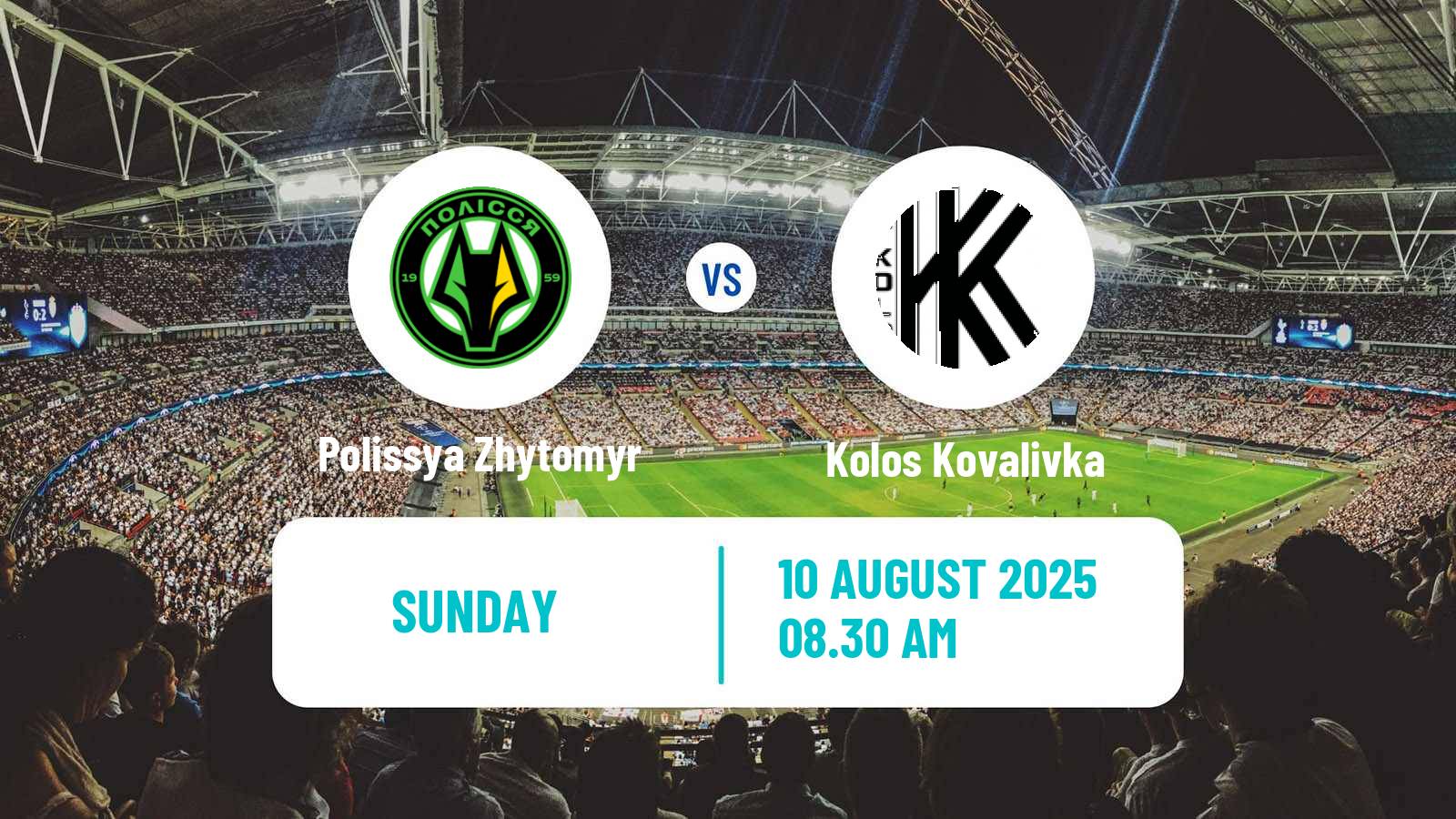 Soccer Ukrainian Premier League Polissya Zhytomyr - Kolos Kovalivka