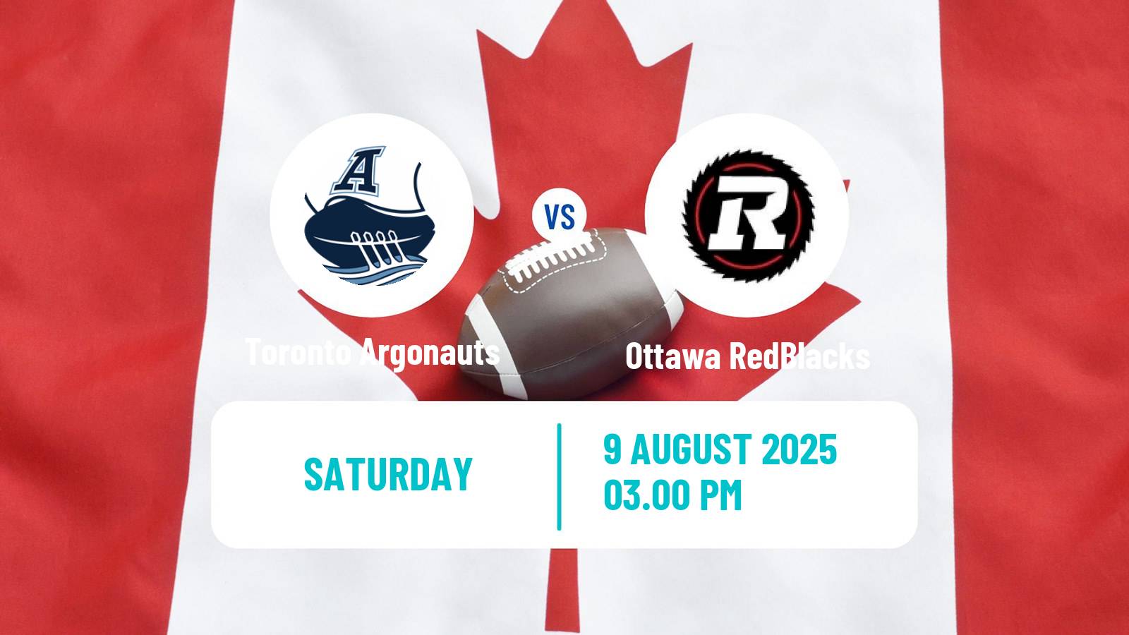 Canadian football CFL Toronto Argonauts - Ottawa RedBlacks