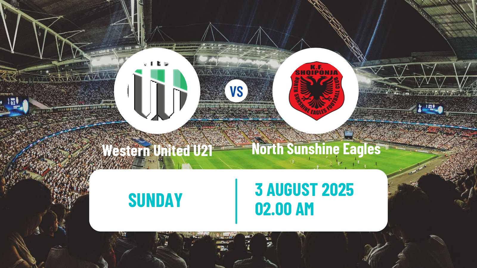 Soccer Australian Victoria Premier League Western United U21 - North Sunshine Eagles