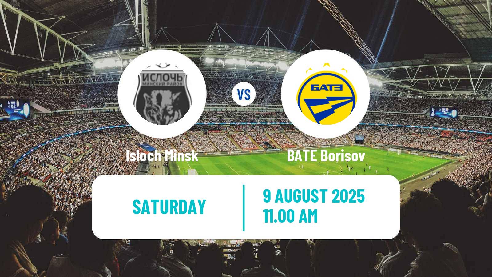 Soccer Belarusian Vysshaya Liga Isloch Minsk - BATE Borisov