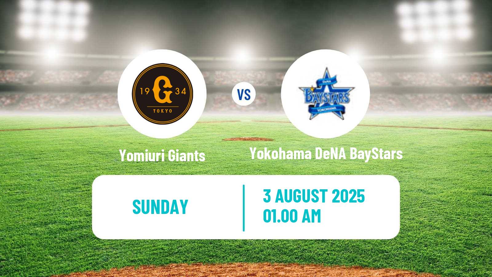 Baseball NPB Yomiuri Giants - Yokohama DeNA BayStars