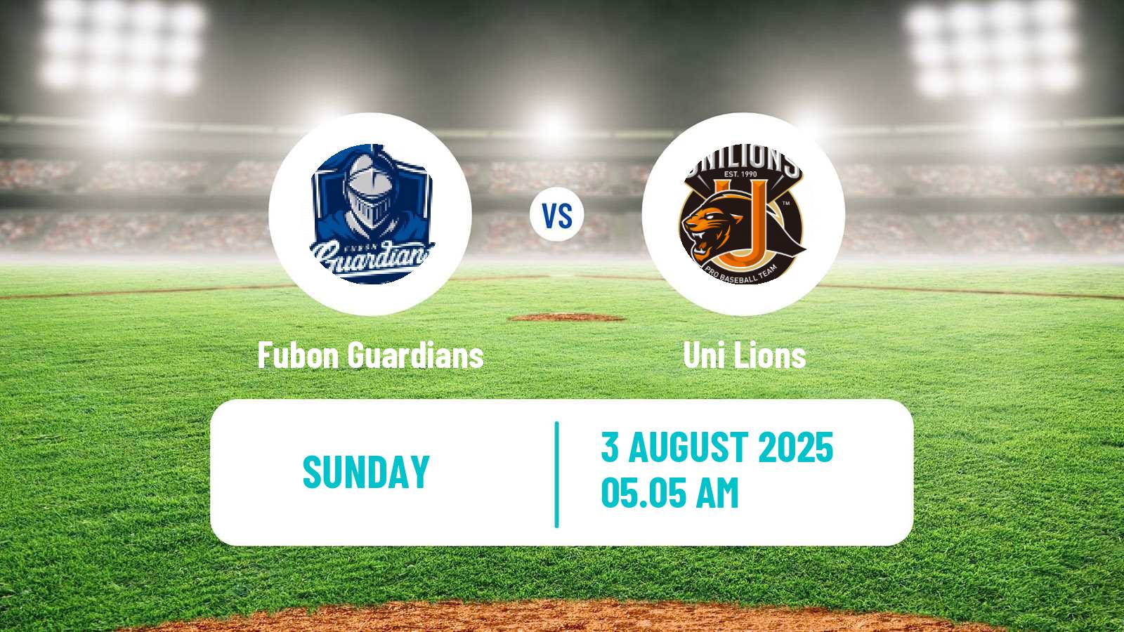Baseball Taiwan CPBL Fubon Guardians - Uni Lions