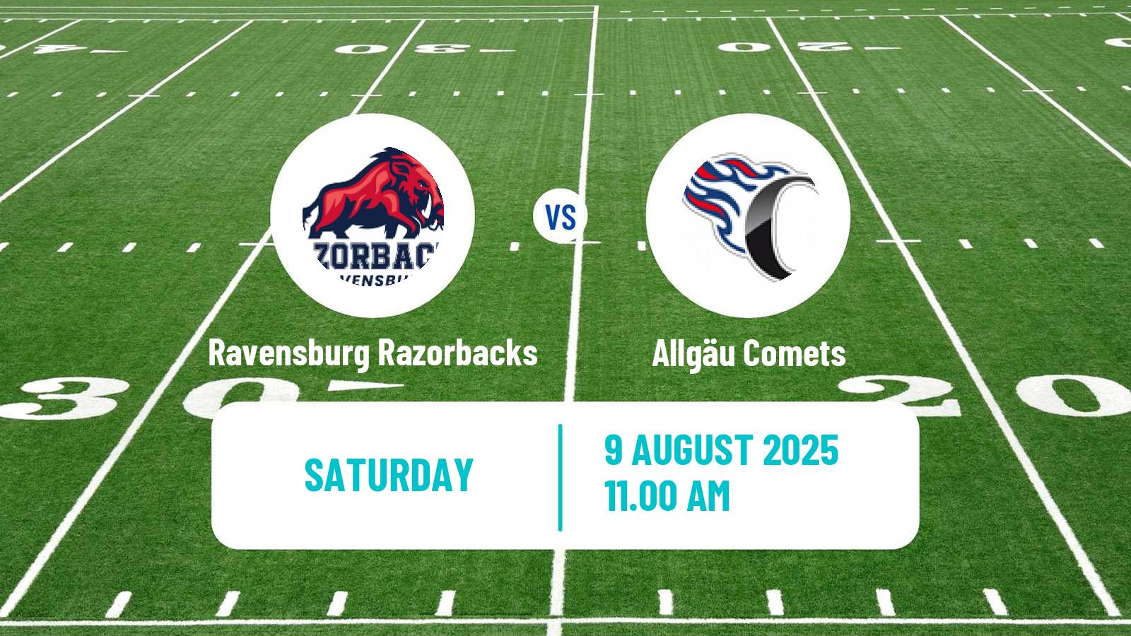 American football German GFL Ravensburg Razorbacks - Allgäu Comets