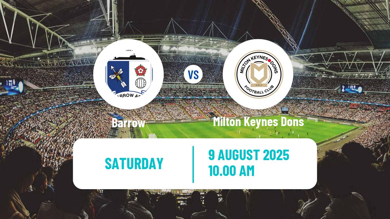 Soccer English League Two Barrow - Milton Keynes Dons