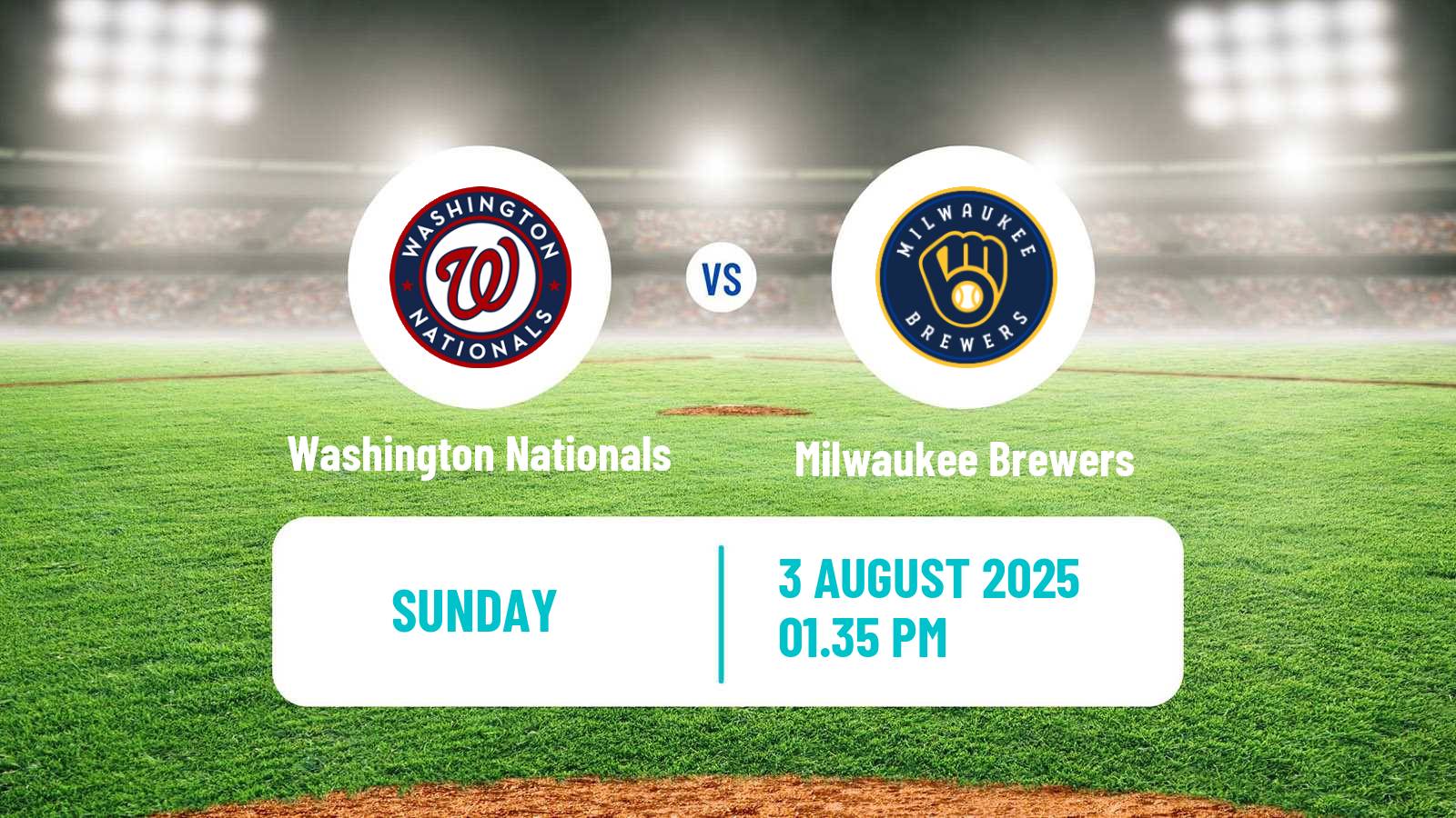 Baseball MLB Washington Nationals - Milwaukee Brewers