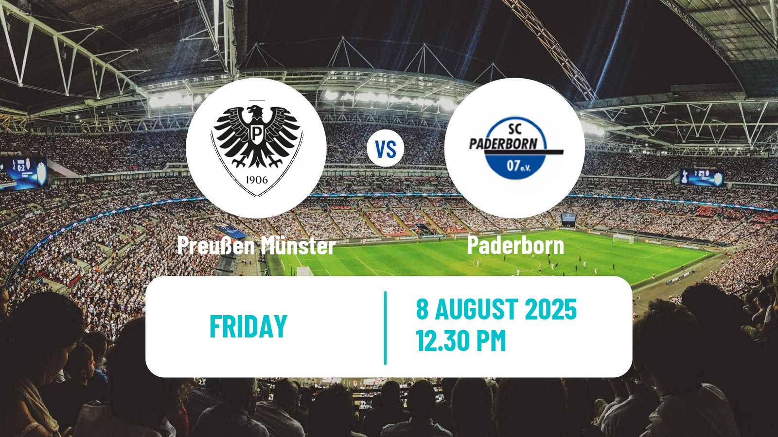 Soccer German 2 Bundesliga Preußen Münster - Paderborn