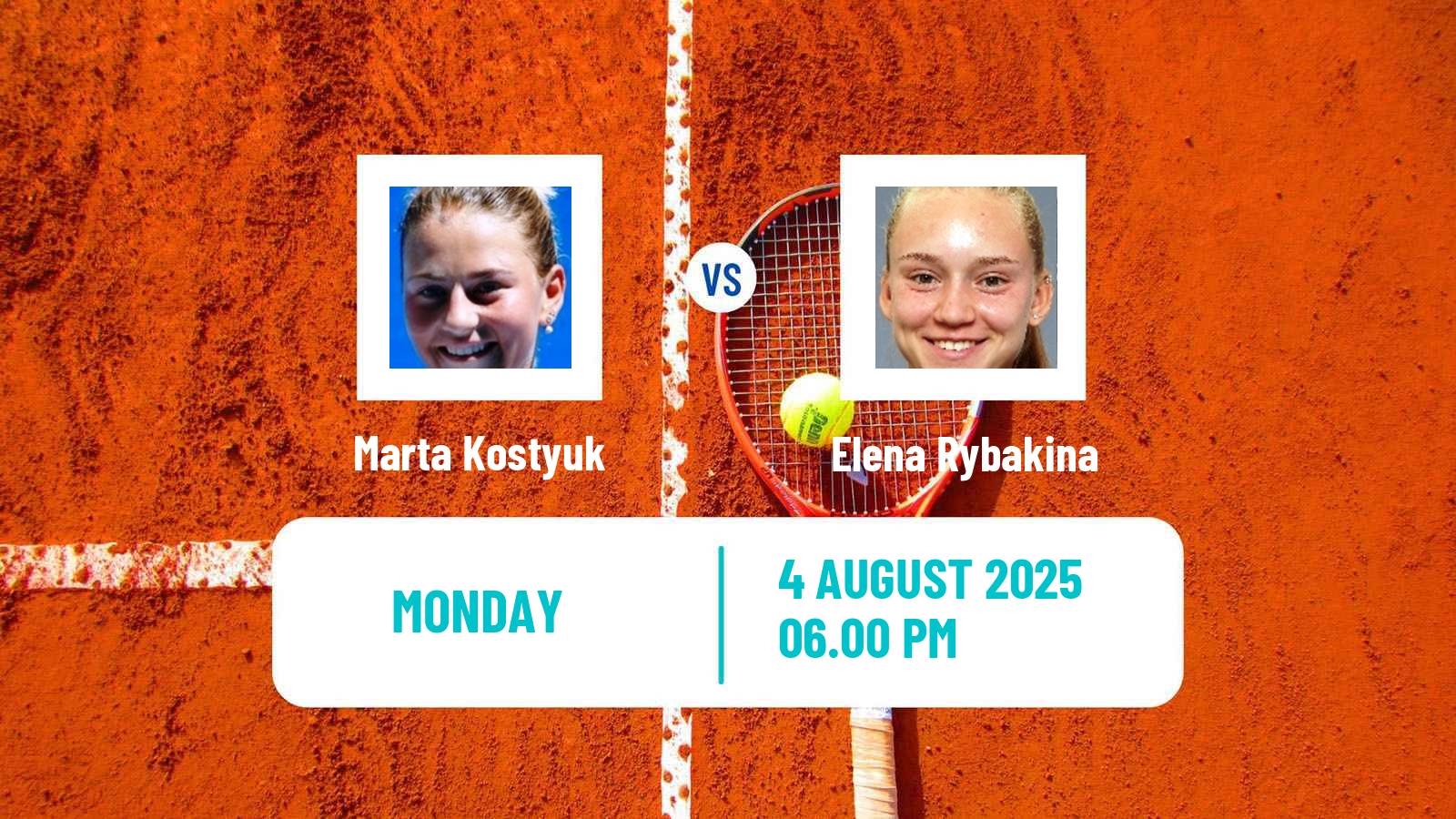 Tennis WTA Montreal Marta Kostyuk - Elena Rybakina