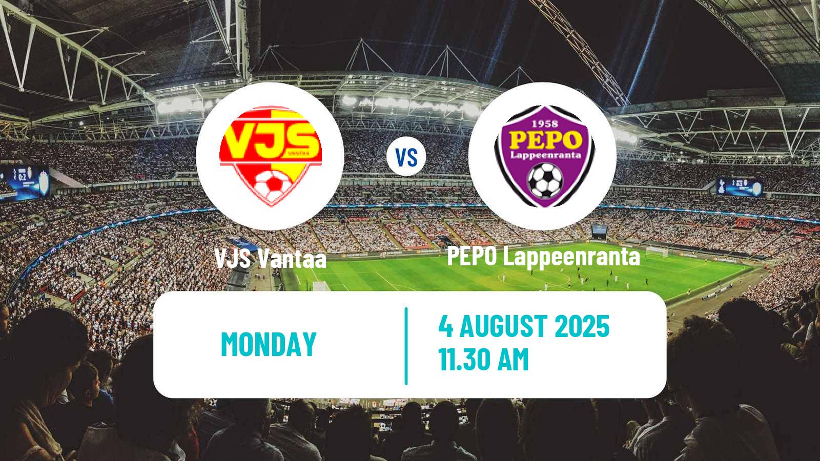 Soccer Finnish Kakkonen Group A VJS Vantaa - PEPO Lappeenranta