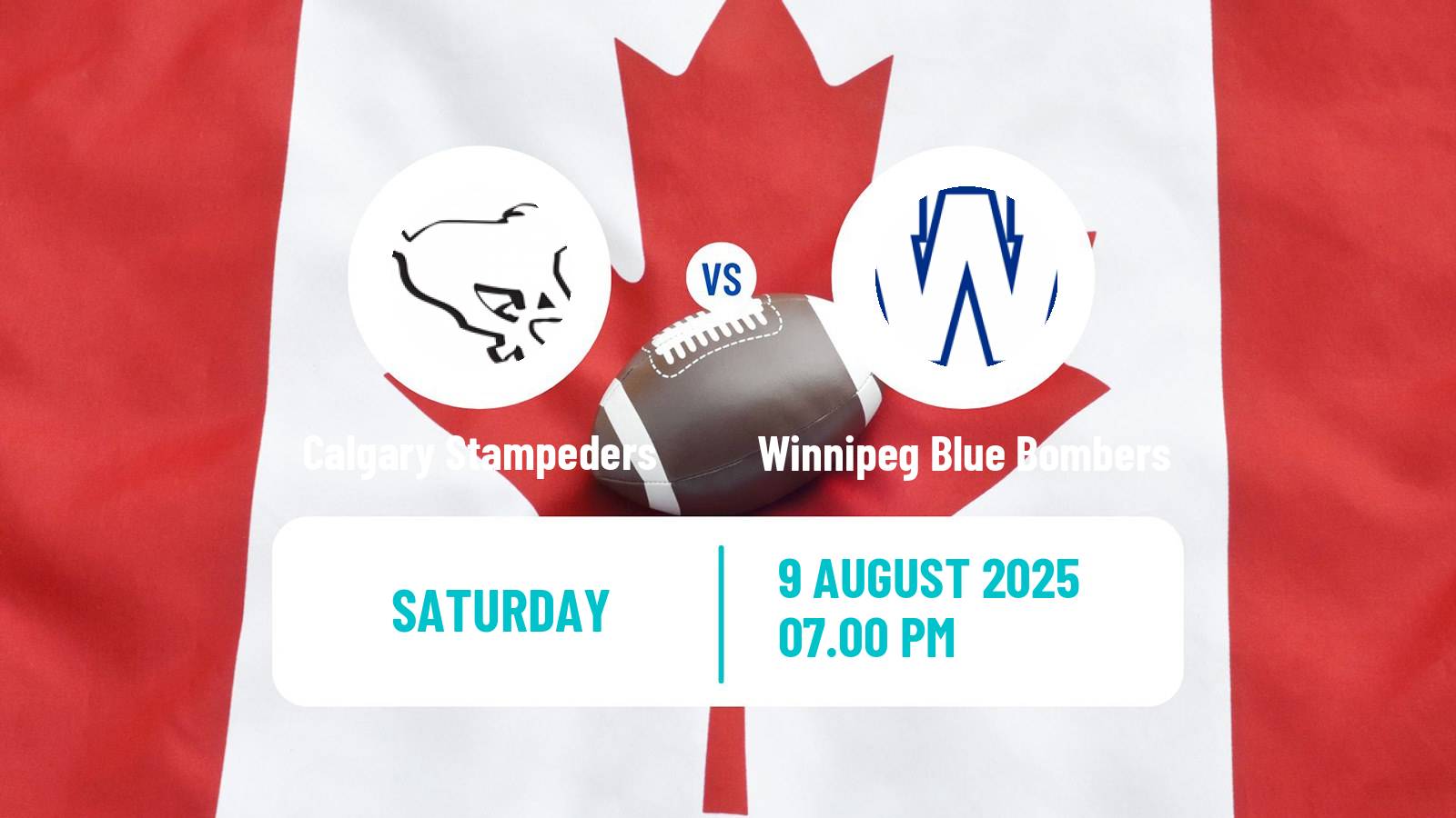 Canadian football CFL Calgary Stampeders - Winnipeg Blue Bombers