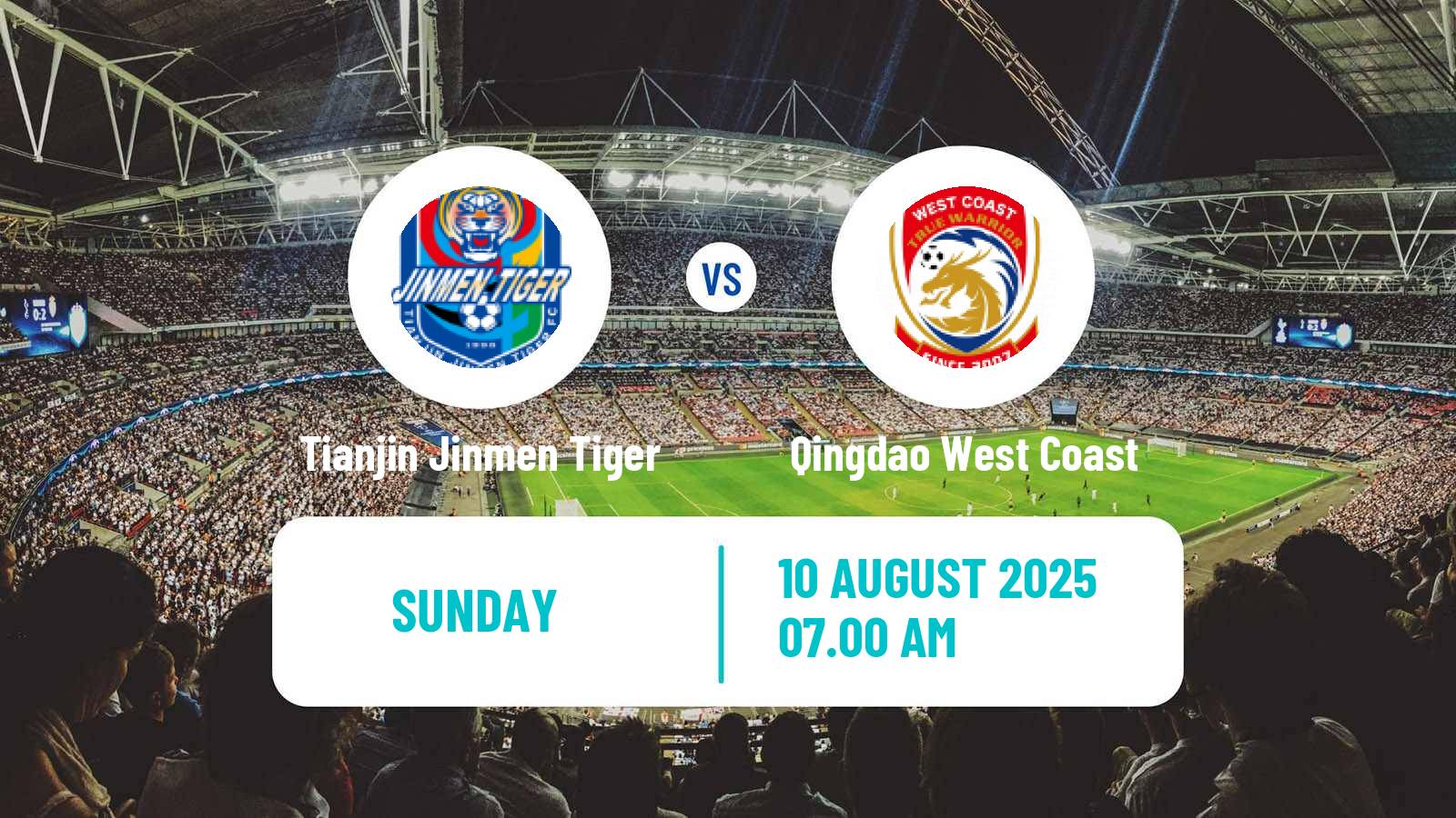 Soccer Chinese Super League Tianjin Jinmen Tiger - Qingdao West Coast