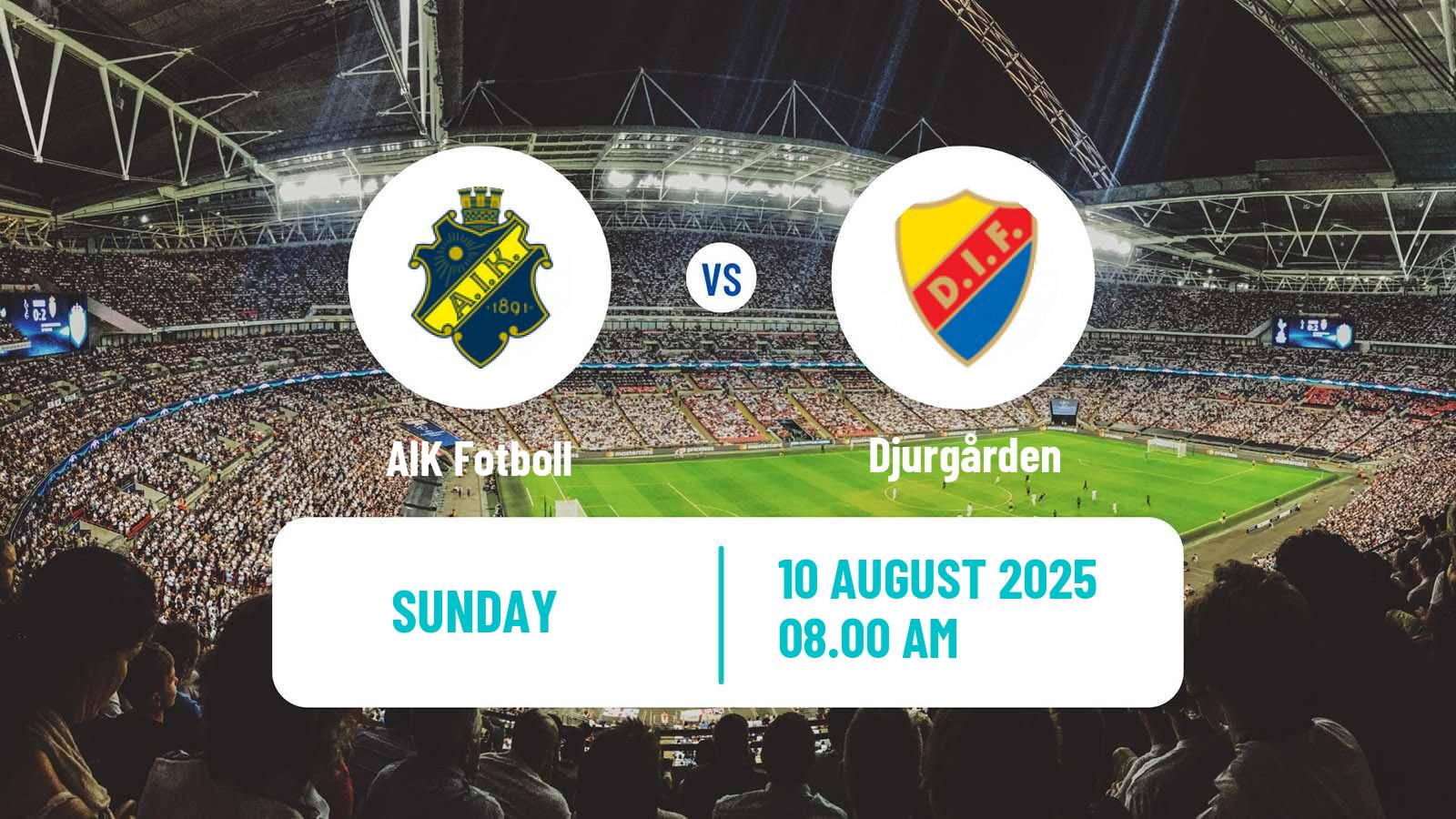Soccer Swedish Allsvenskan AIK - Djurgården