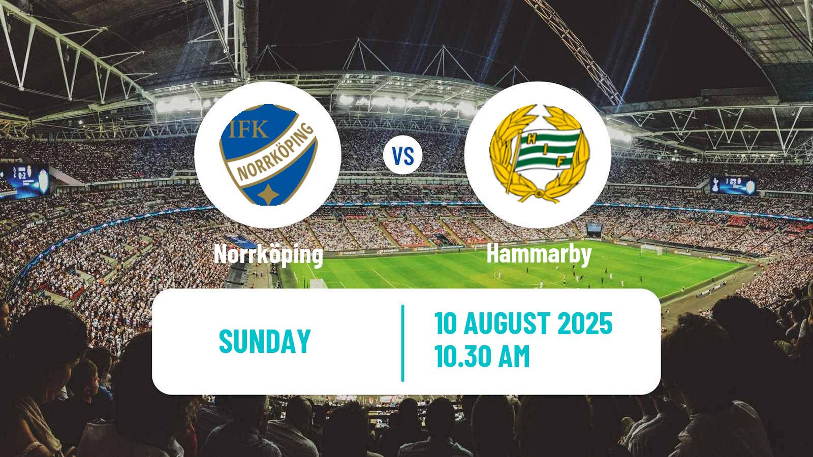 Soccer Swedish Allsvenskan Norrköping - Hammarby