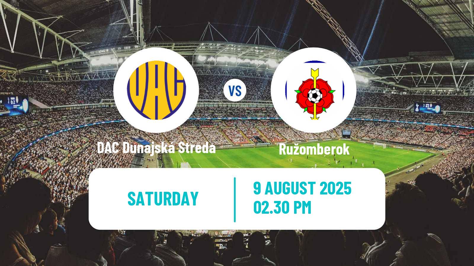 Soccer Slovak Superliga DAC Dunajská Streda - Ružomberok