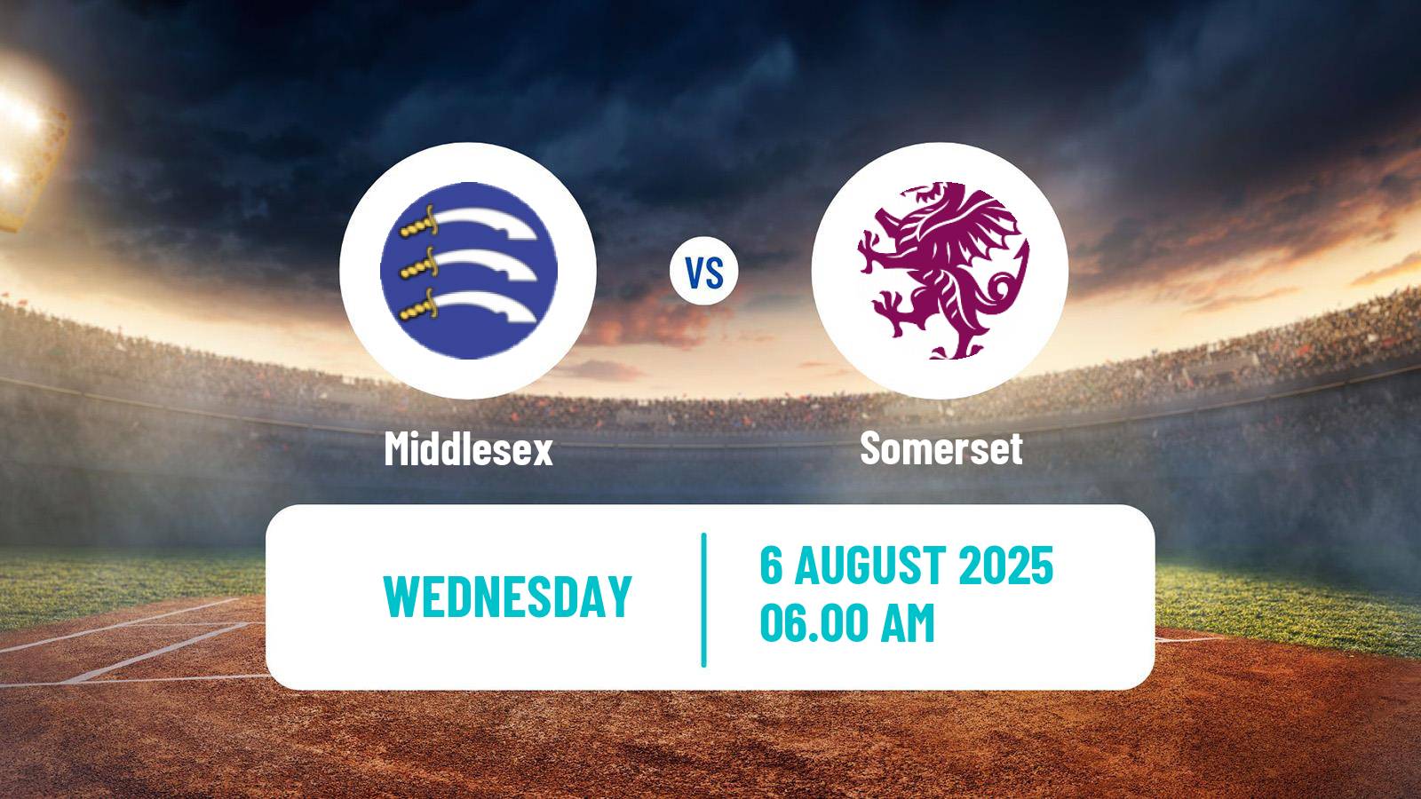 Cricket Royal London One-Day Cup Middlesex - Somerset