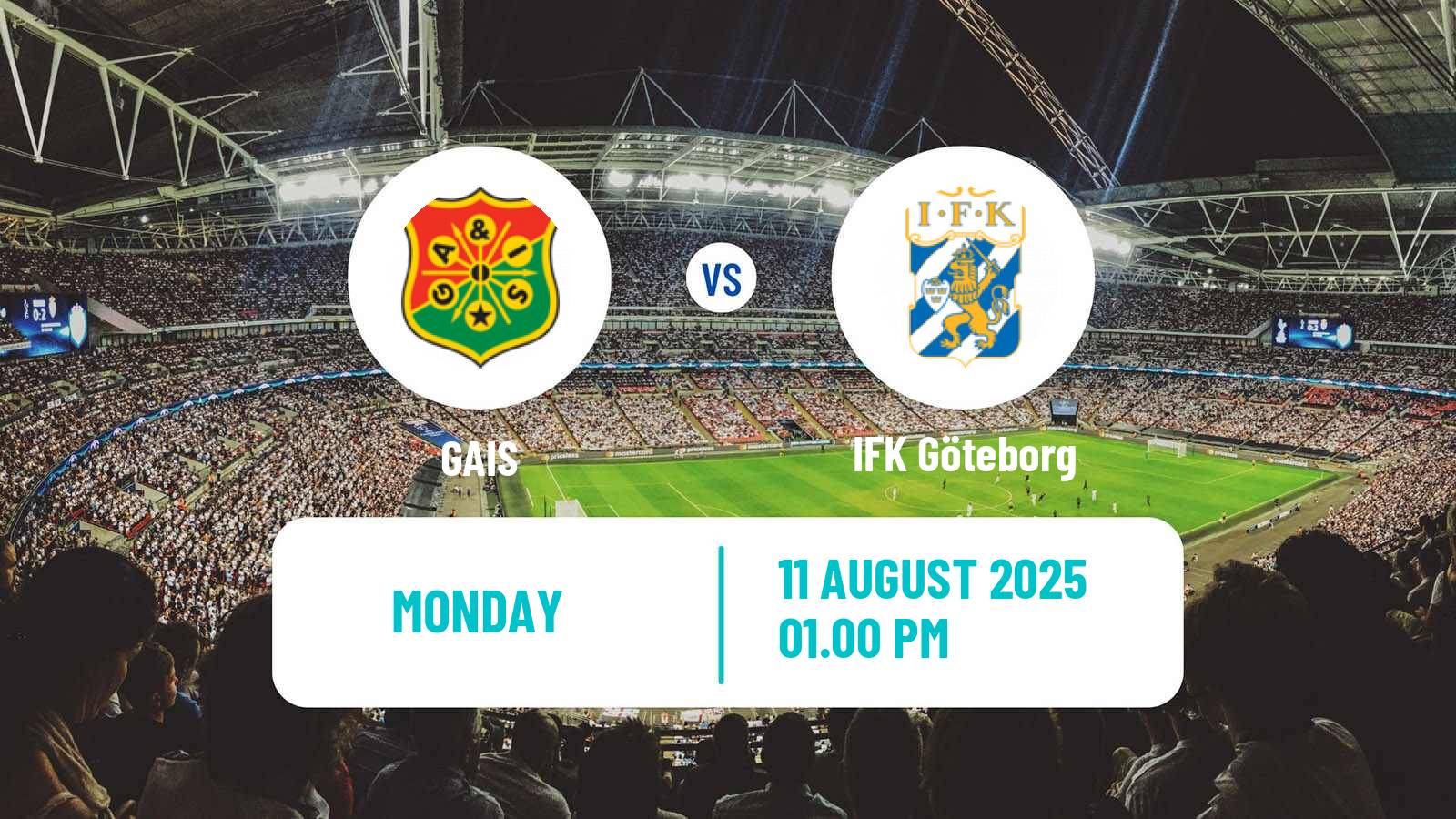 Soccer Swedish Allsvenskan GAIS - IFK Göteborg