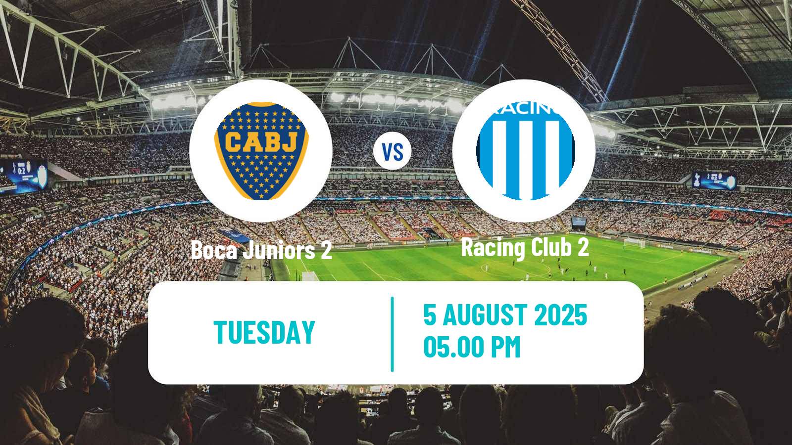 Soccer Argentinian Reserve League Boca Juniors 2 - Racing Club 2