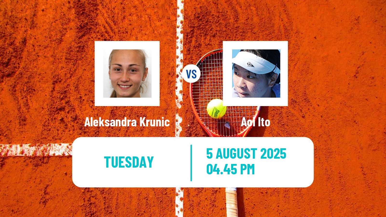 Tennis WTA Cincinnati Aleksandra Krunic - Aoi Ito