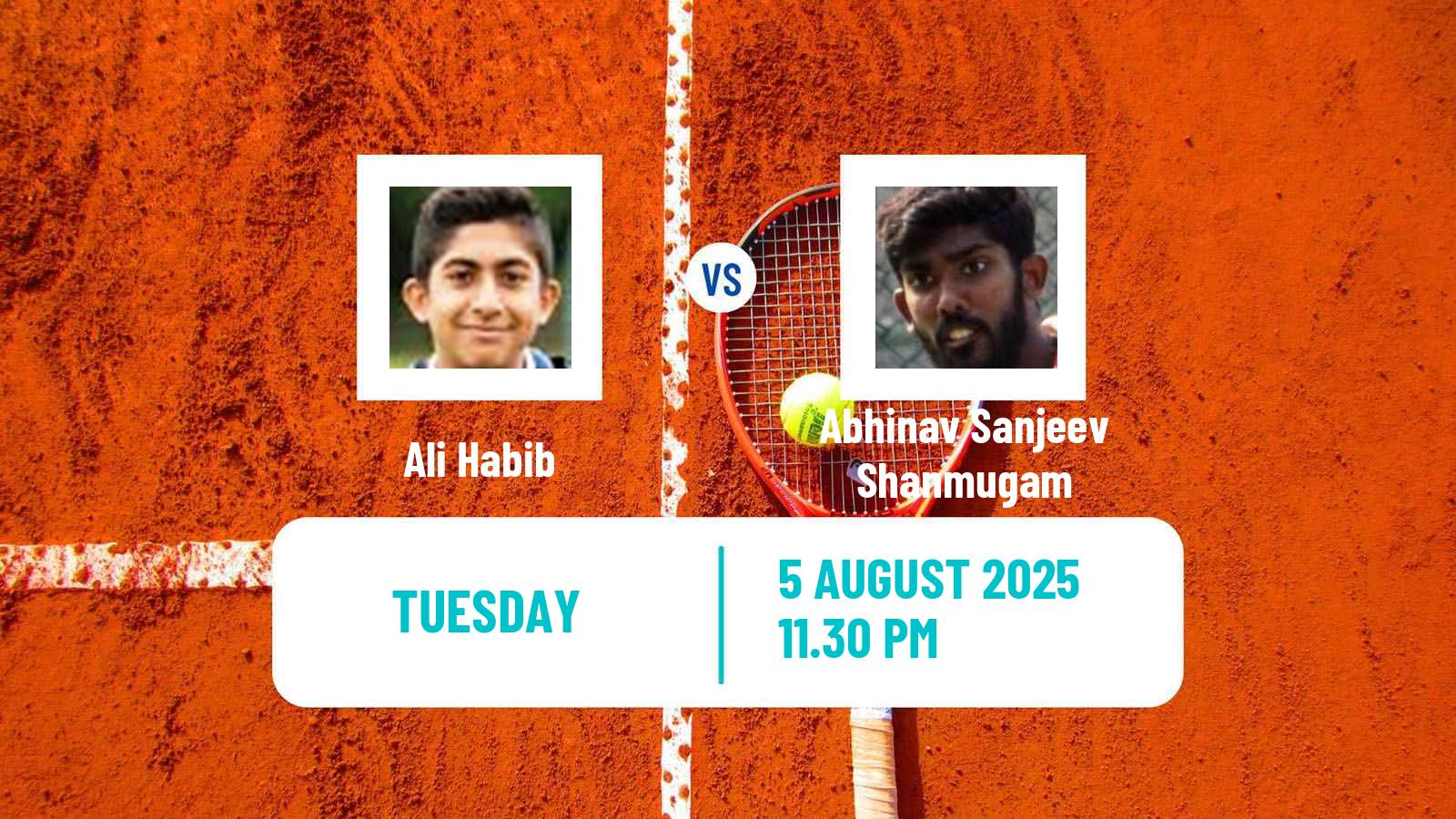 Tennis ITF M15 Singapore Men Ali Habib - Abhinav Sanjeev Shanmugam