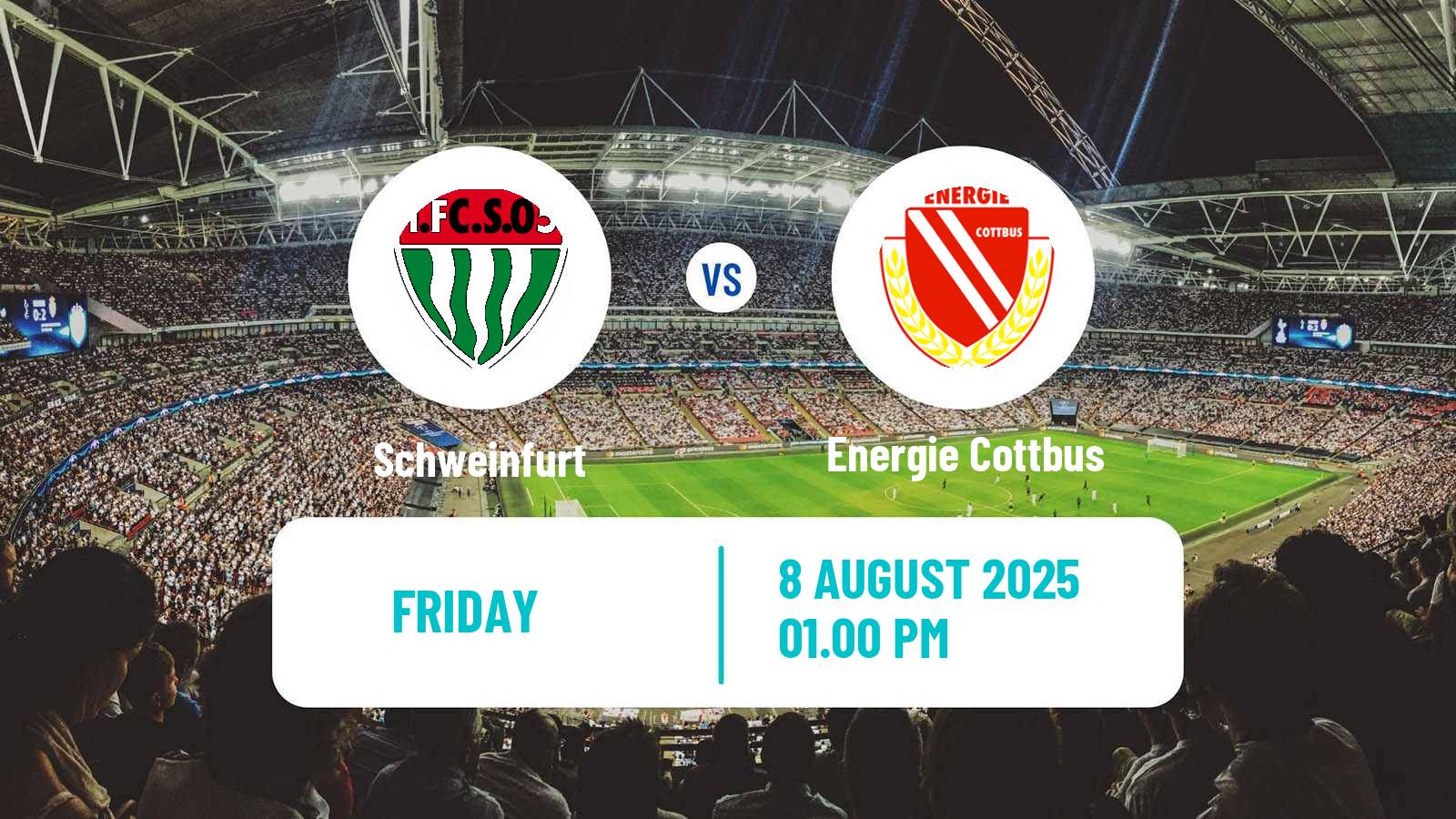 Soccer German 3 Bundesliga Schweinfurt - Energie Cottbus