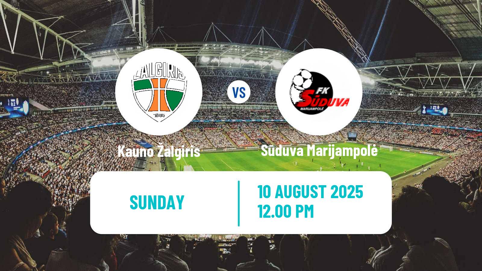 Soccer Lithuanian A Lyga Kauno Žalgiris - Sūduva Marijampolė