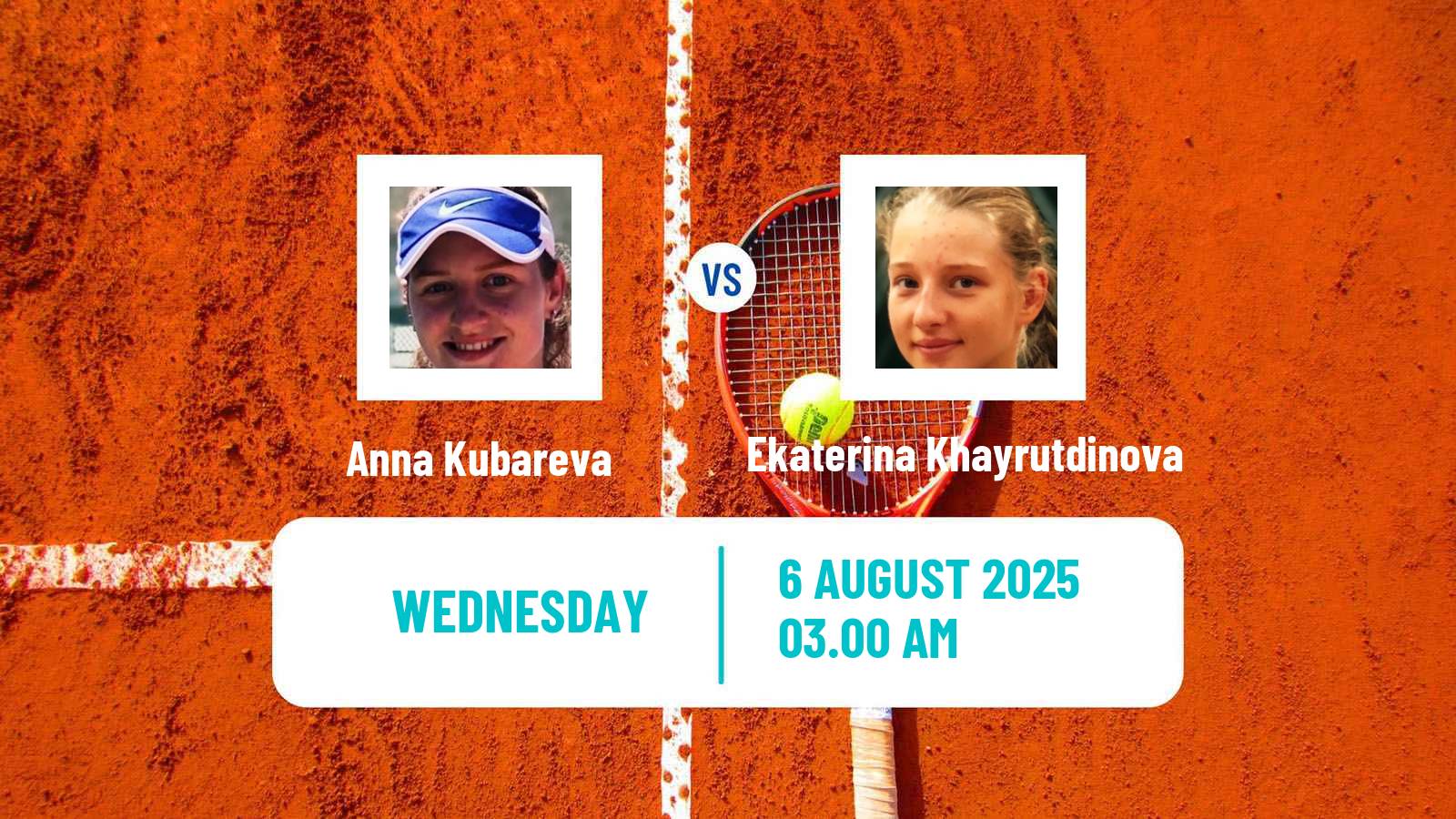 Tennis ITF W15 Astana Women Anna Kubareva - Ekaterina Khayrutdinova