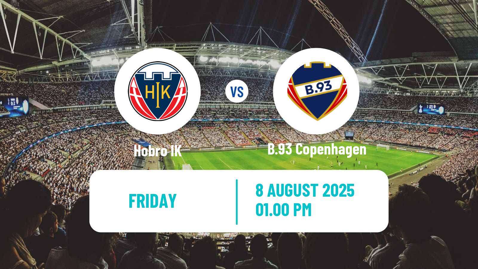 Soccer Danish 1 Division Hobro - B.93 Copenhagen